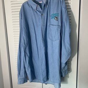 Vintage Blue Denim Florida marlins Men's Shirt
